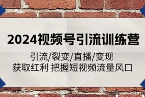 2024视频号引流训练营：引流/裂变/直播/变现 获取红利 把握短视频流量风口